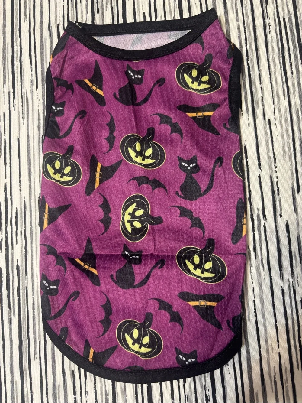Halloween Pumpkin & Black Cat Pet Tank Top - Purple